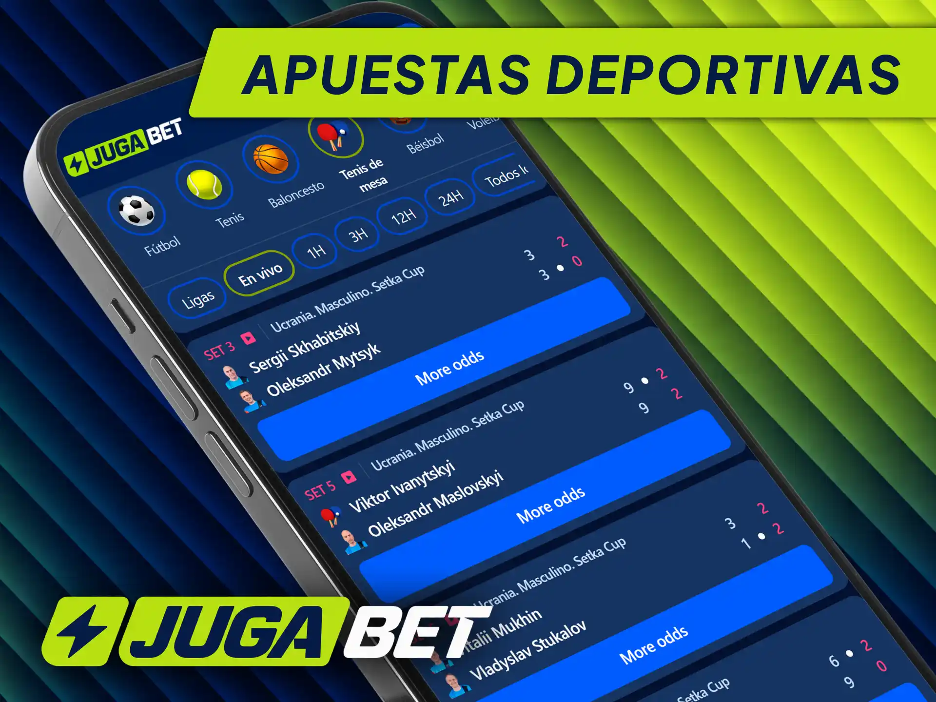 Realiza tus apuestas deportivas en la app de Jugabet desde tu dispositivo móvil.