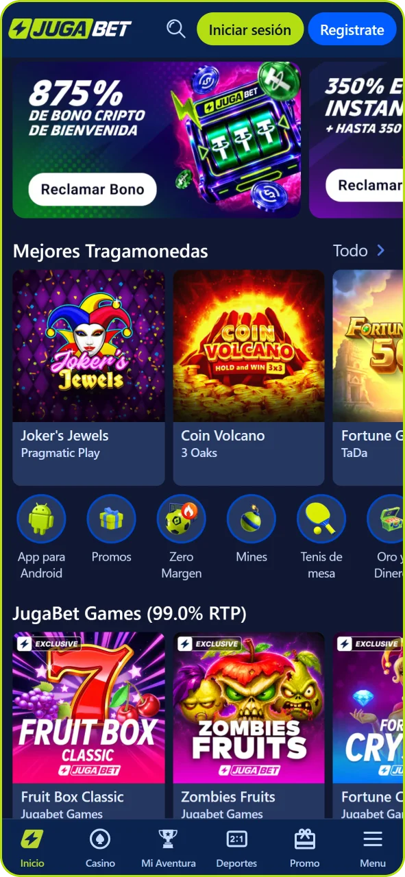 Descarga la app de Jugabet en tu celular para empezar a apostar.