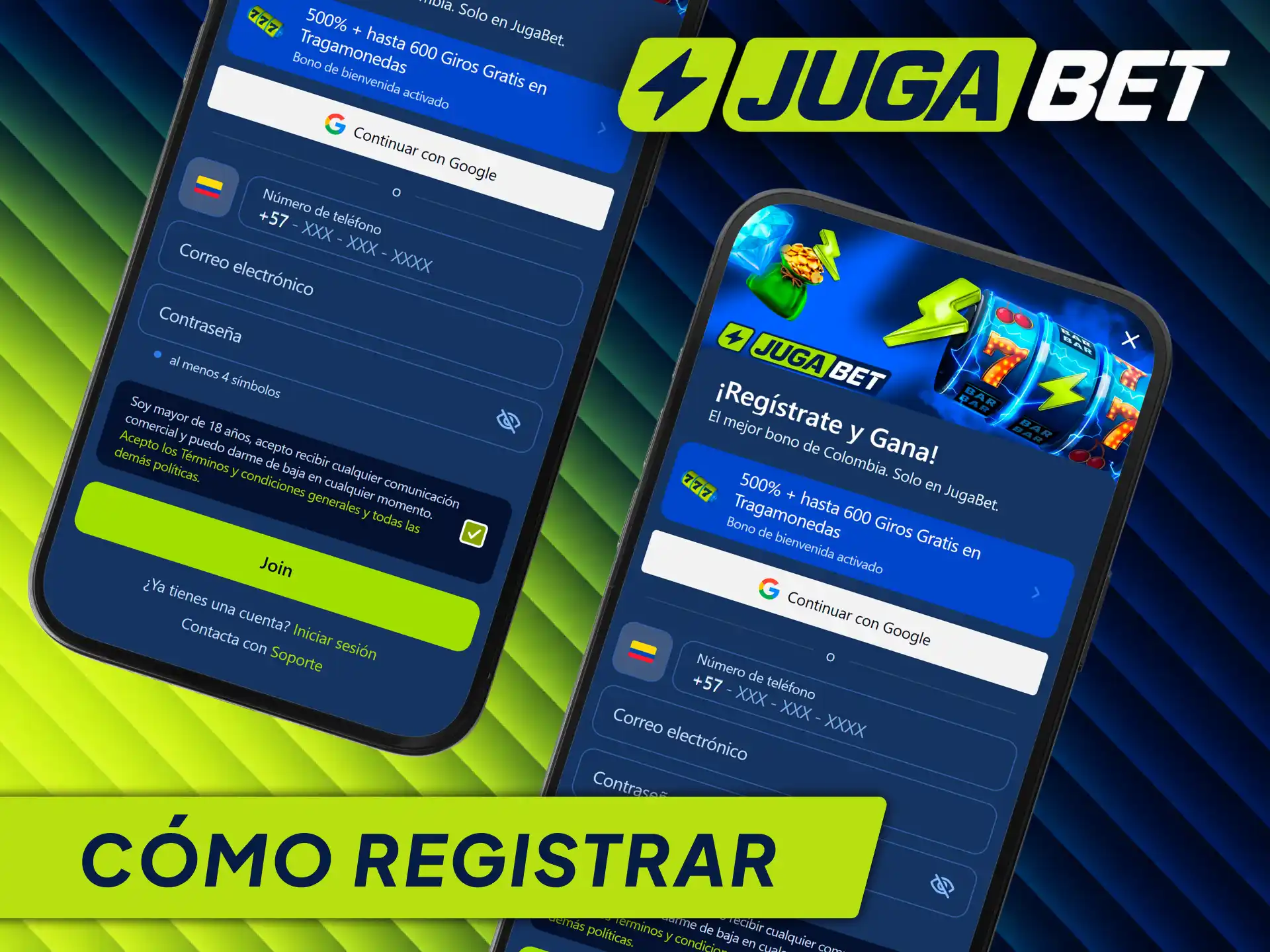 Completa el proceso para registrar una cuenta en la app de Jugabet y empieza a apostar.