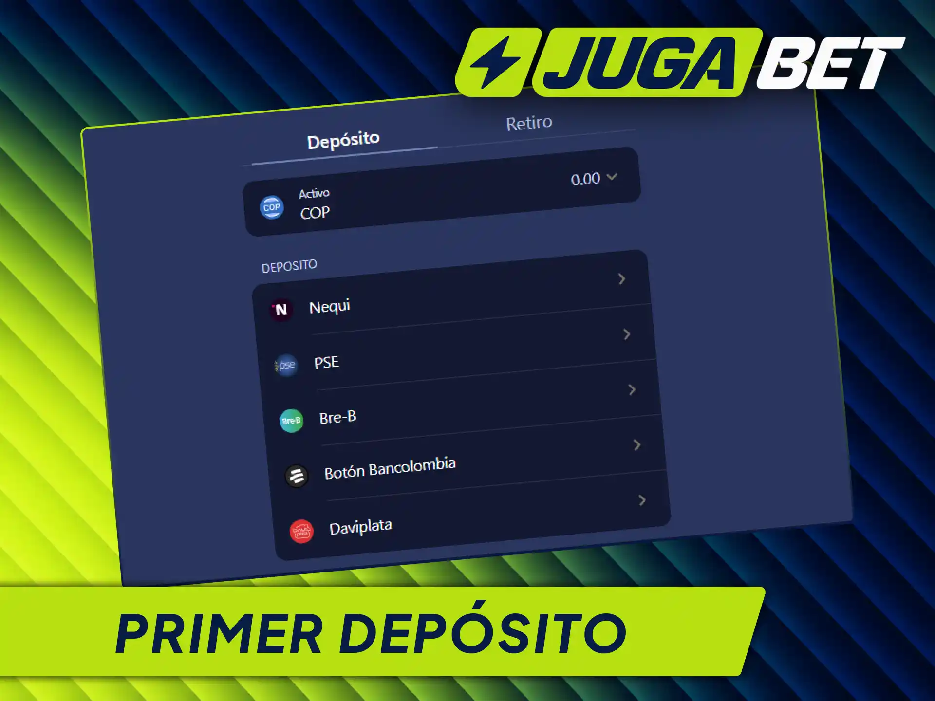 Realizá tu primer depósito en Jugabet Colombia siguiendo unos sencillos pasos para activar tu saldo.
