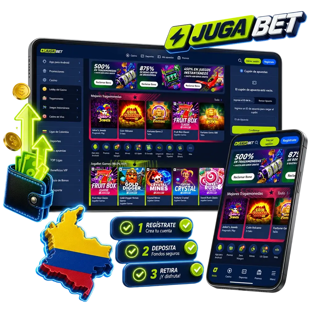 Pasos para retirar dinero de Jugabet en Colombia: verifica tu cuenta, selecciona método de pago y confirma el retiro.