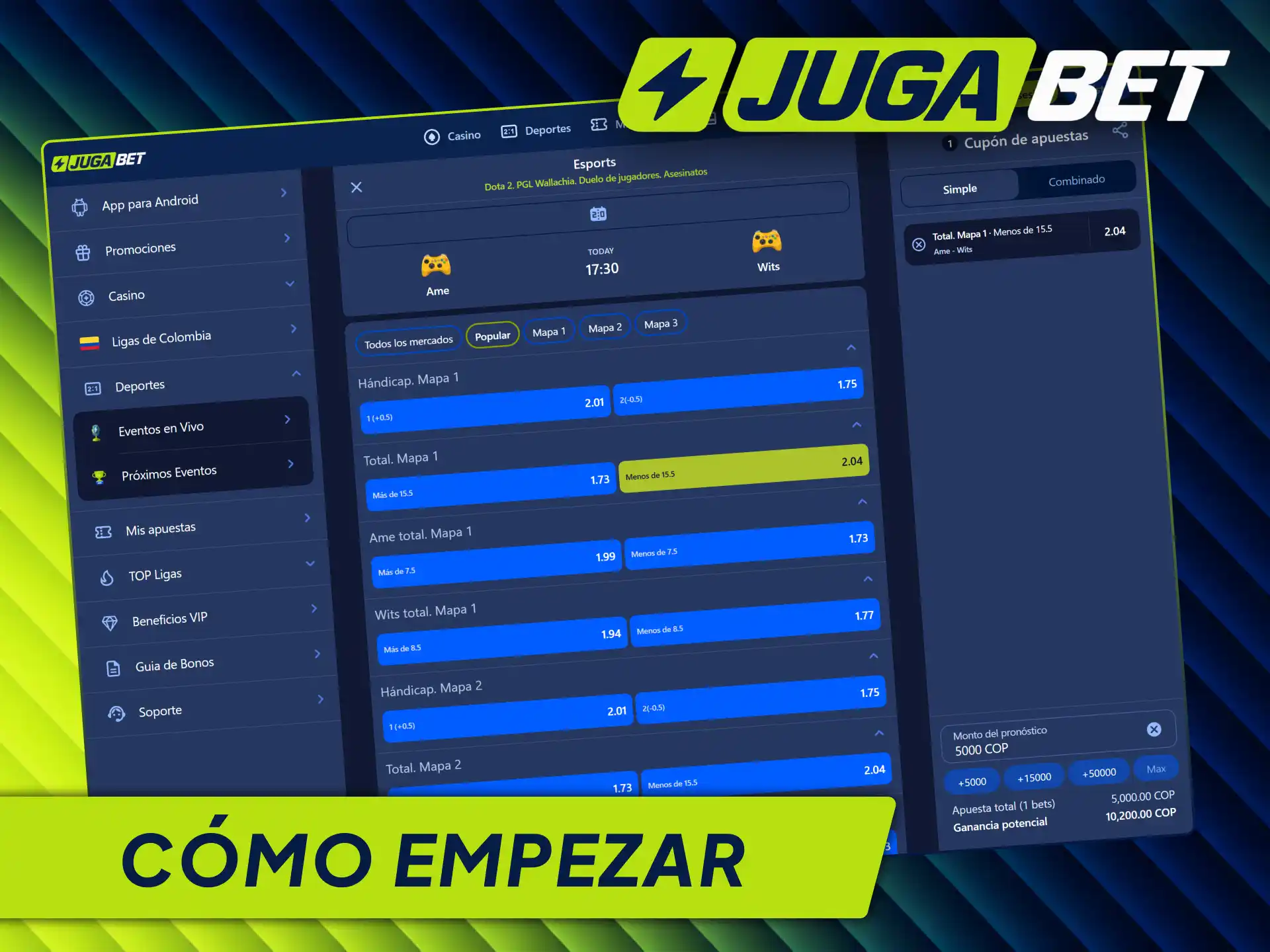 Aprende a empezar a apostar a Dota 2 en Jugabet siguiendo sencillos pasos.