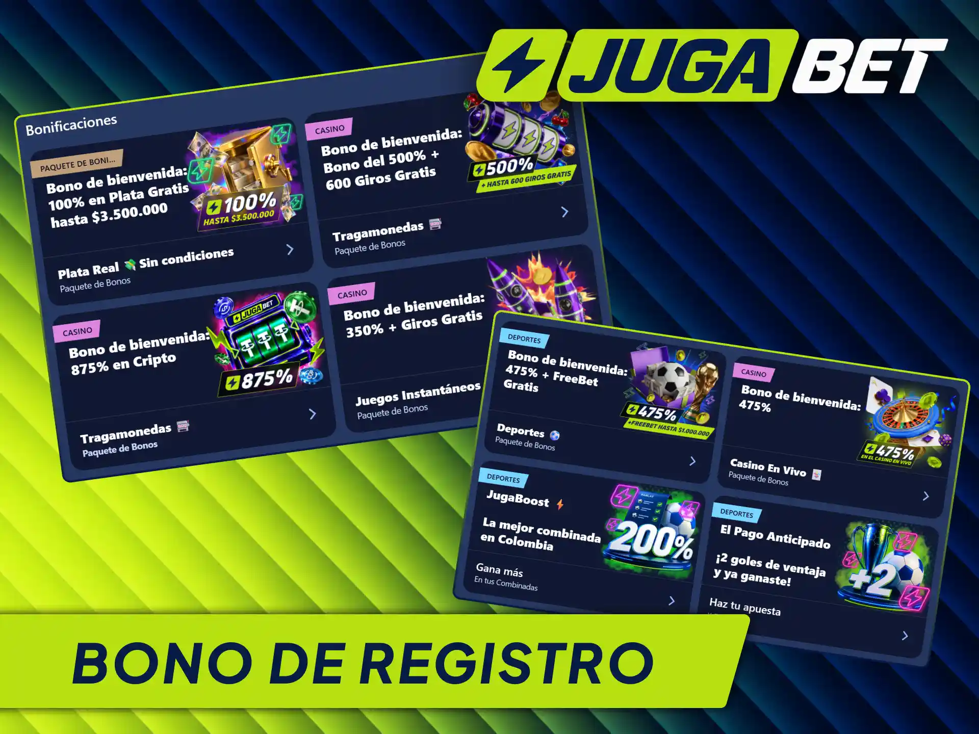 Reclamá tu bono de registro en Jugabet para nuevos usuarios de Colombia.